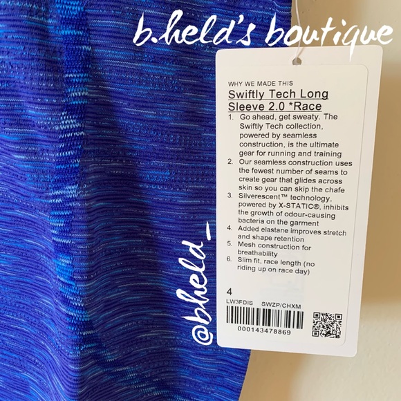 lululemon Limited Ed Swiftly Tech Long Sleeve SeaWheeze Chroma Psychic Sz 4 NWT - Picture 3 of 15